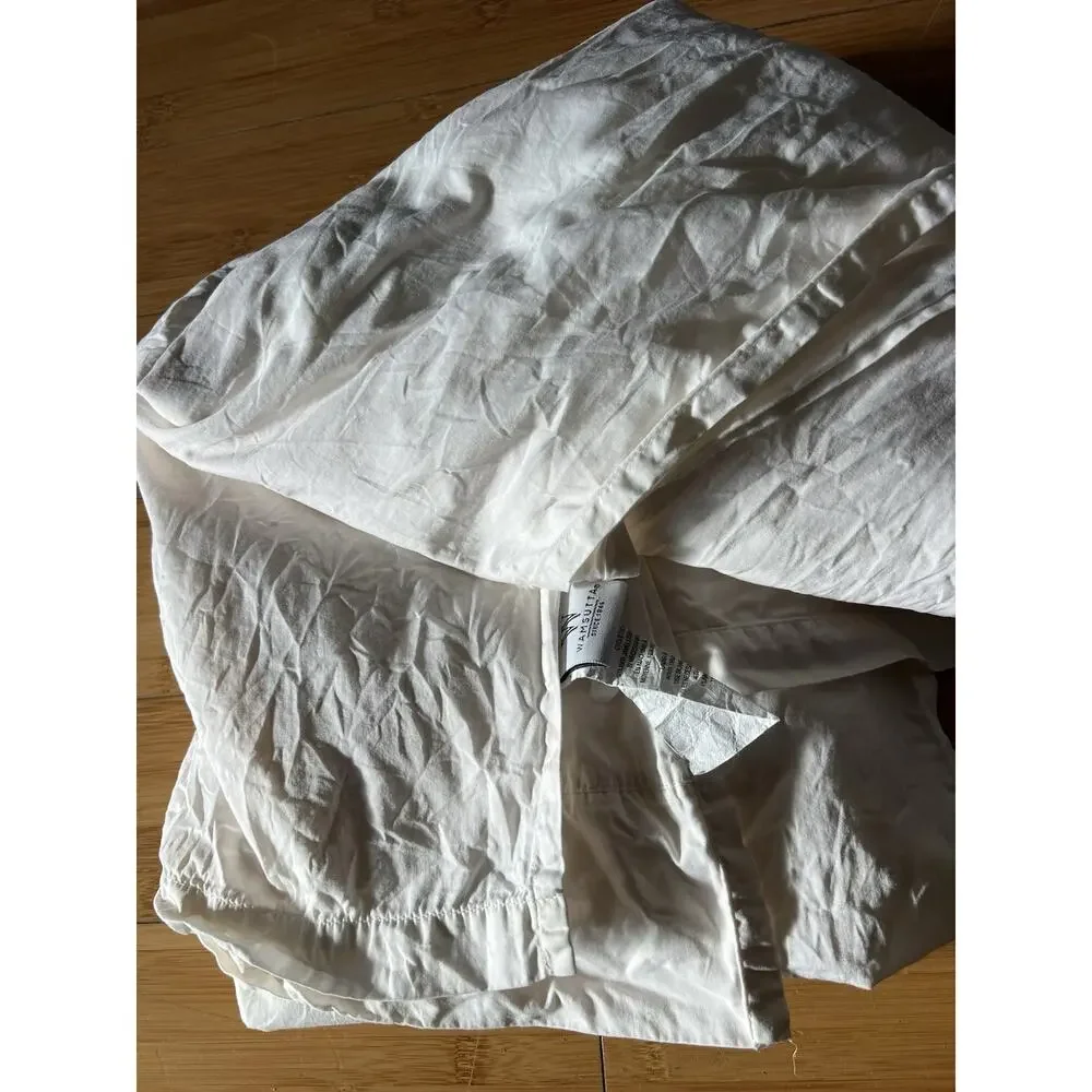 Wamsutta 100% Cotton Full Flat Sheet Cream Egyptian Cotton 350 TC